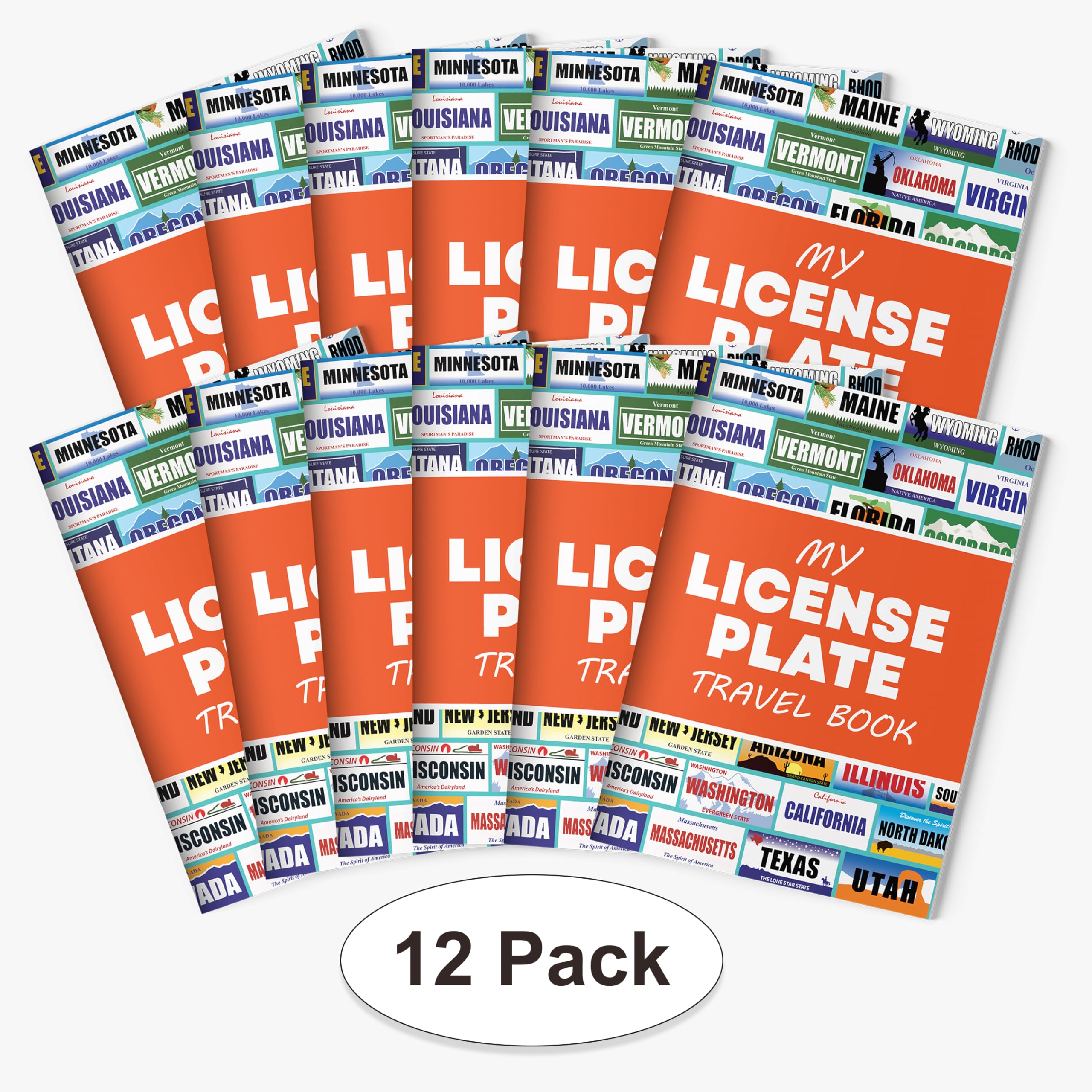 Jazzoo license plate game sticker collection image with vivid stickers for state-spotting.