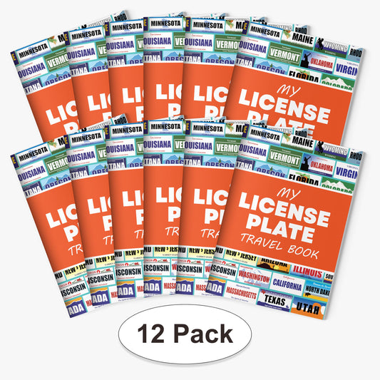 Jazzoo license plate game sticker collection image with vivid stickers for state-spotting.
