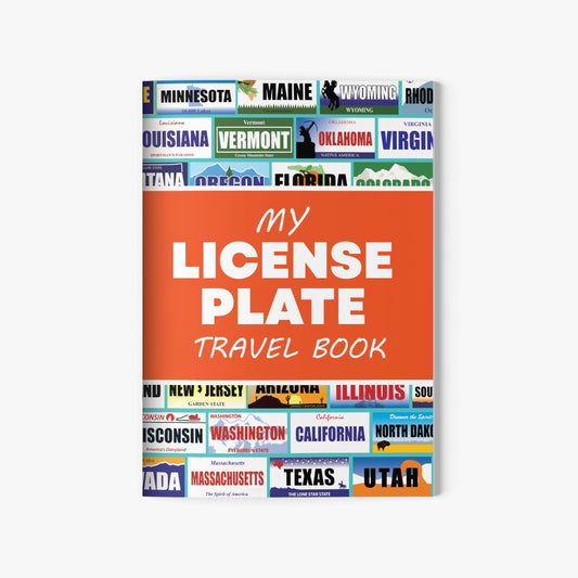 Jazzoo license plate game pack cover with 12 books for screen-free family road trips.