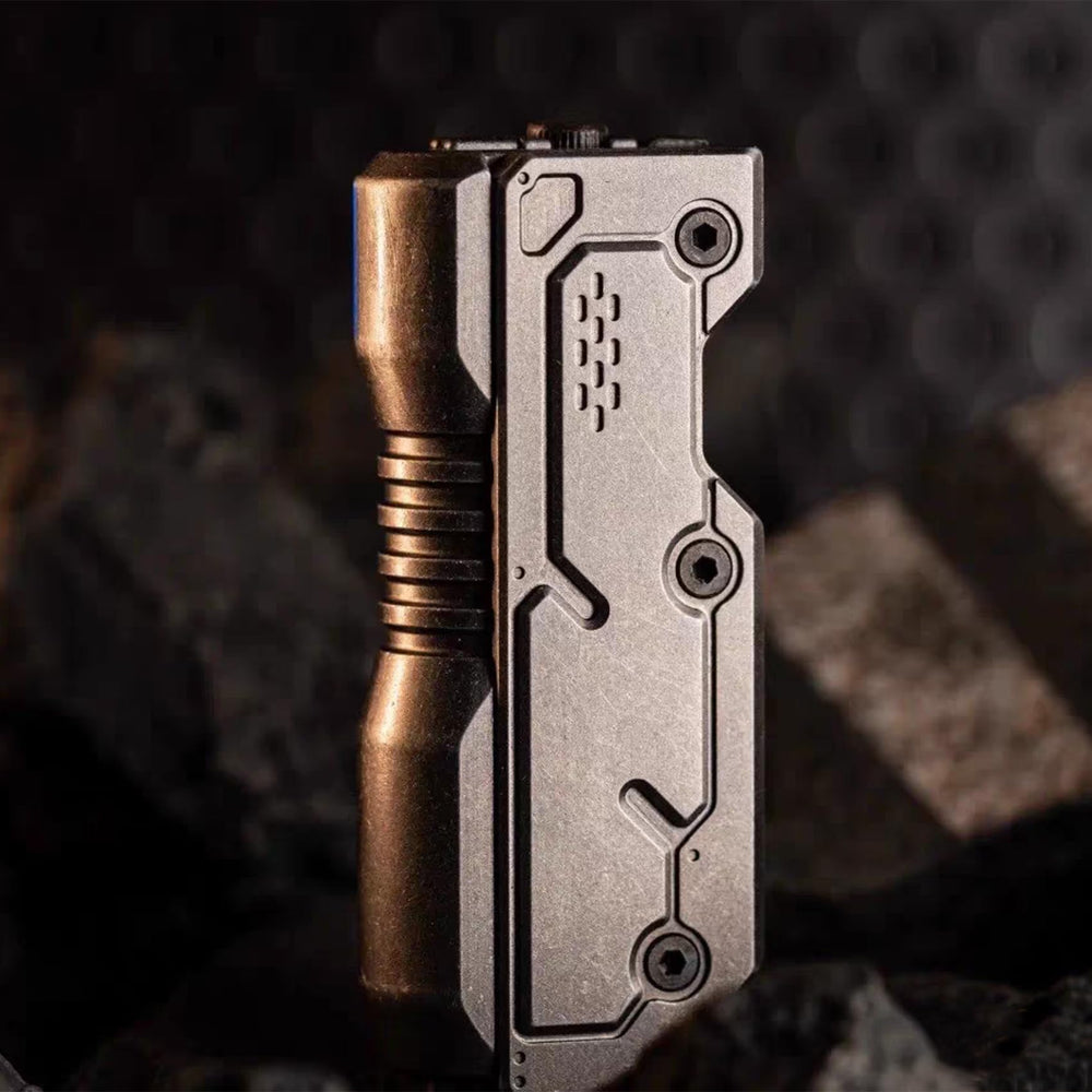 JC JIUCHUANG fidget gun metal top view highlights sleek stainless steel design for focused desk use.