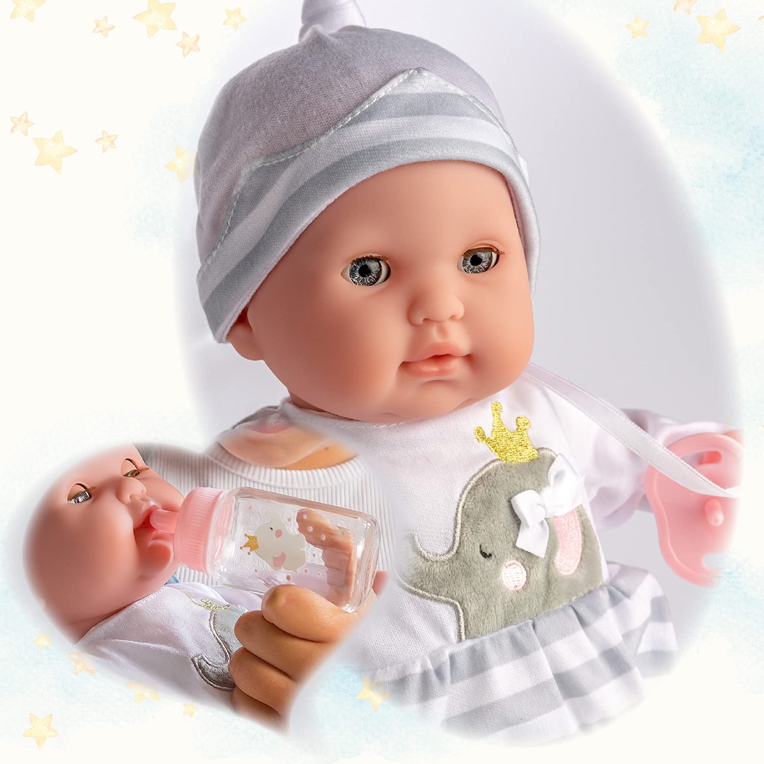 JC Toys Berenguer Boutique 15in soft body doll for comfortable hugs.