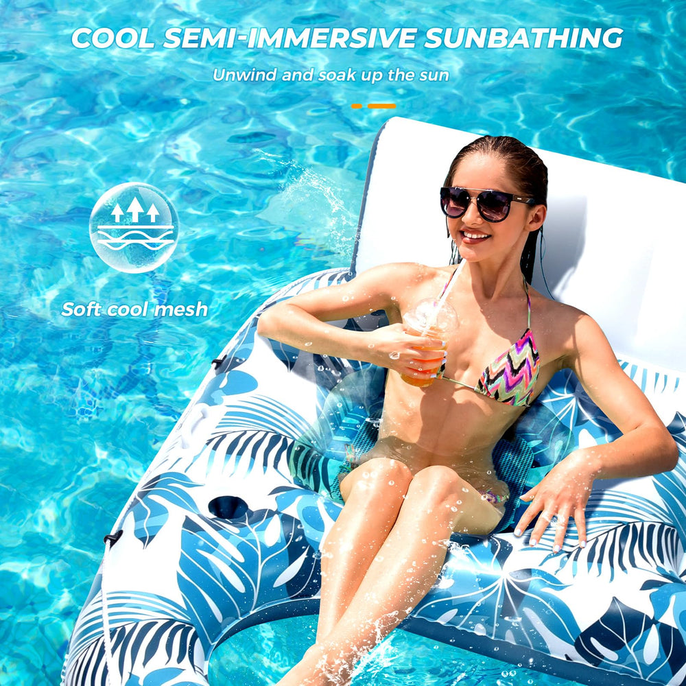 JCLEAL pool float lounger soft-cool mesh for breathable comfort.