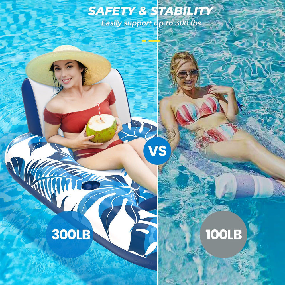 JCLEAL pool floats lounger dimensions 60in by 37.5in for ample space