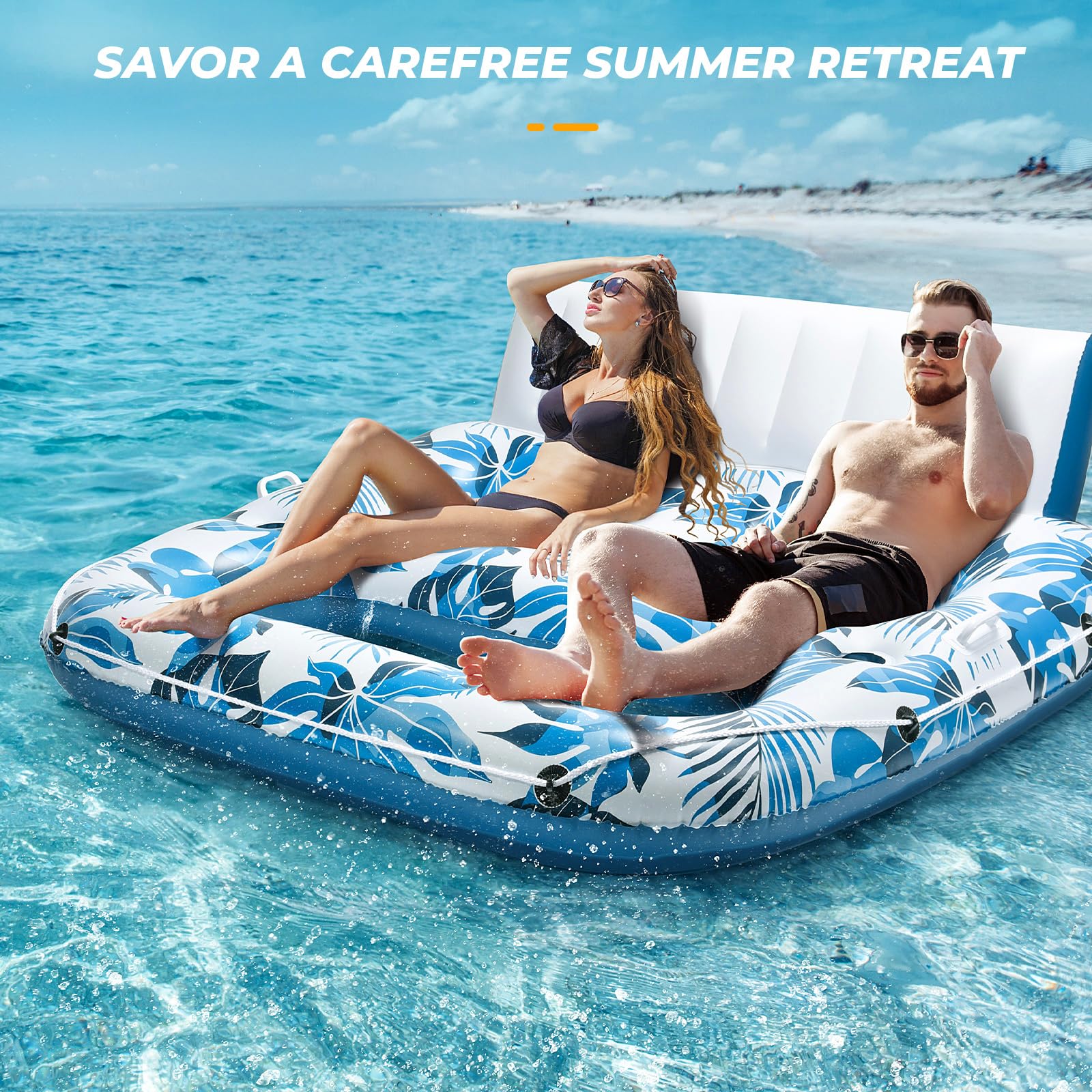 JCLEAL pool float with wrap-around rope for secure control.