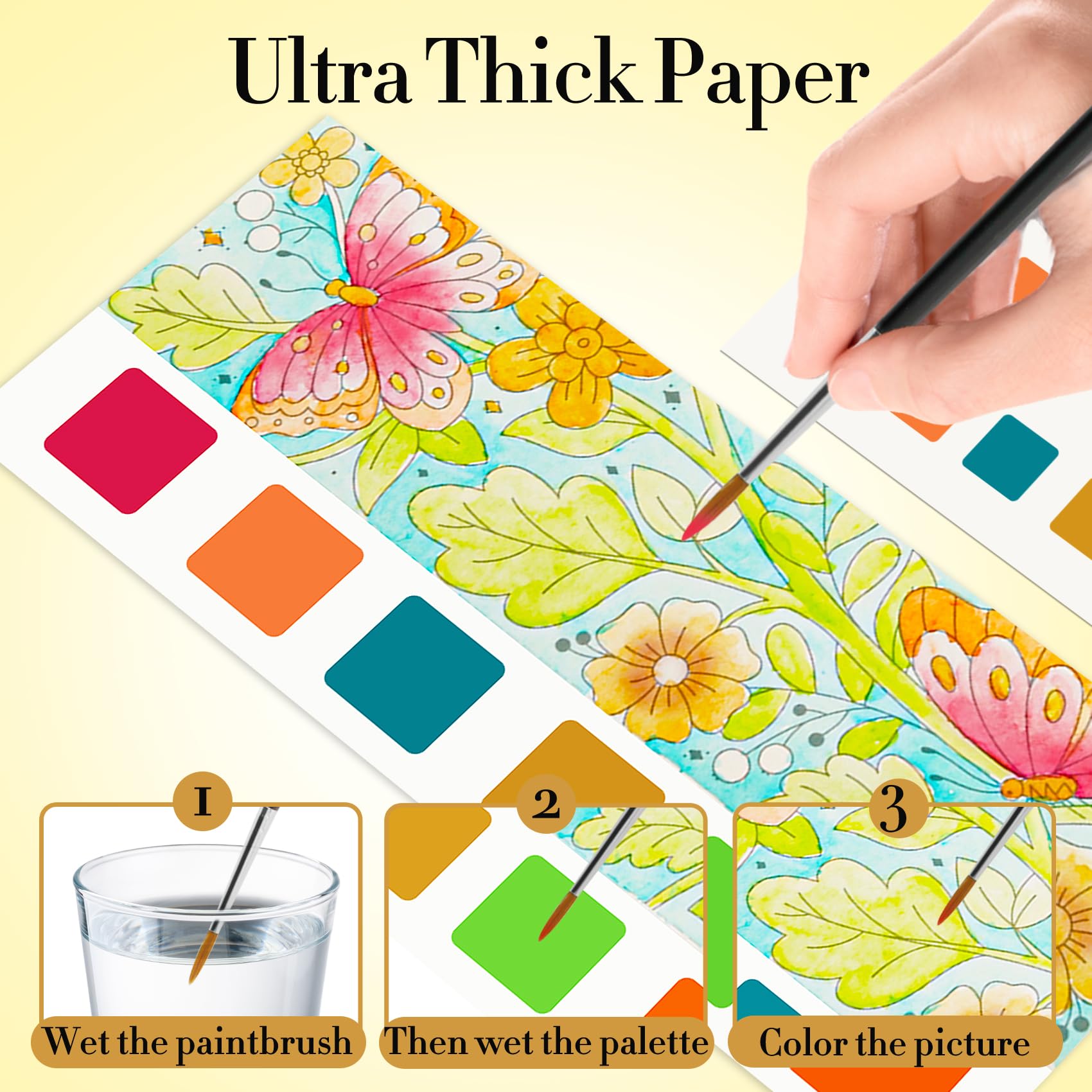 Kids enjoy vibrant watercolor effects on premium paper that resists bleed.