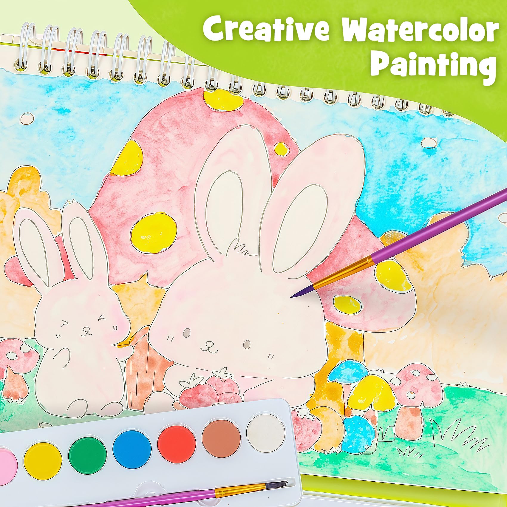 JCREN Paint with Water Books back-cover suggests portable creativity on the go.