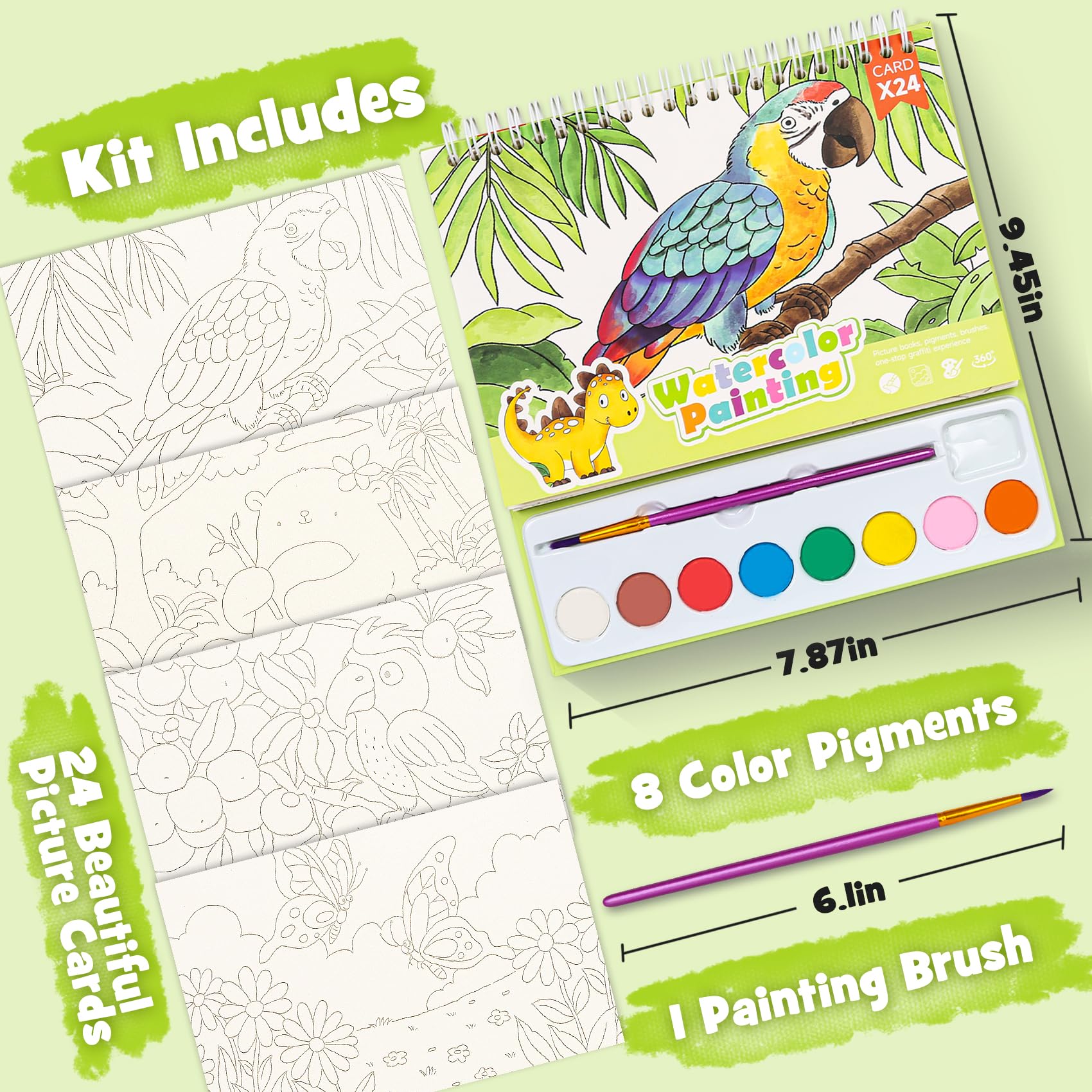 JCREN Paint with Water Books spine-top highlights easy access for mess-free crafting.