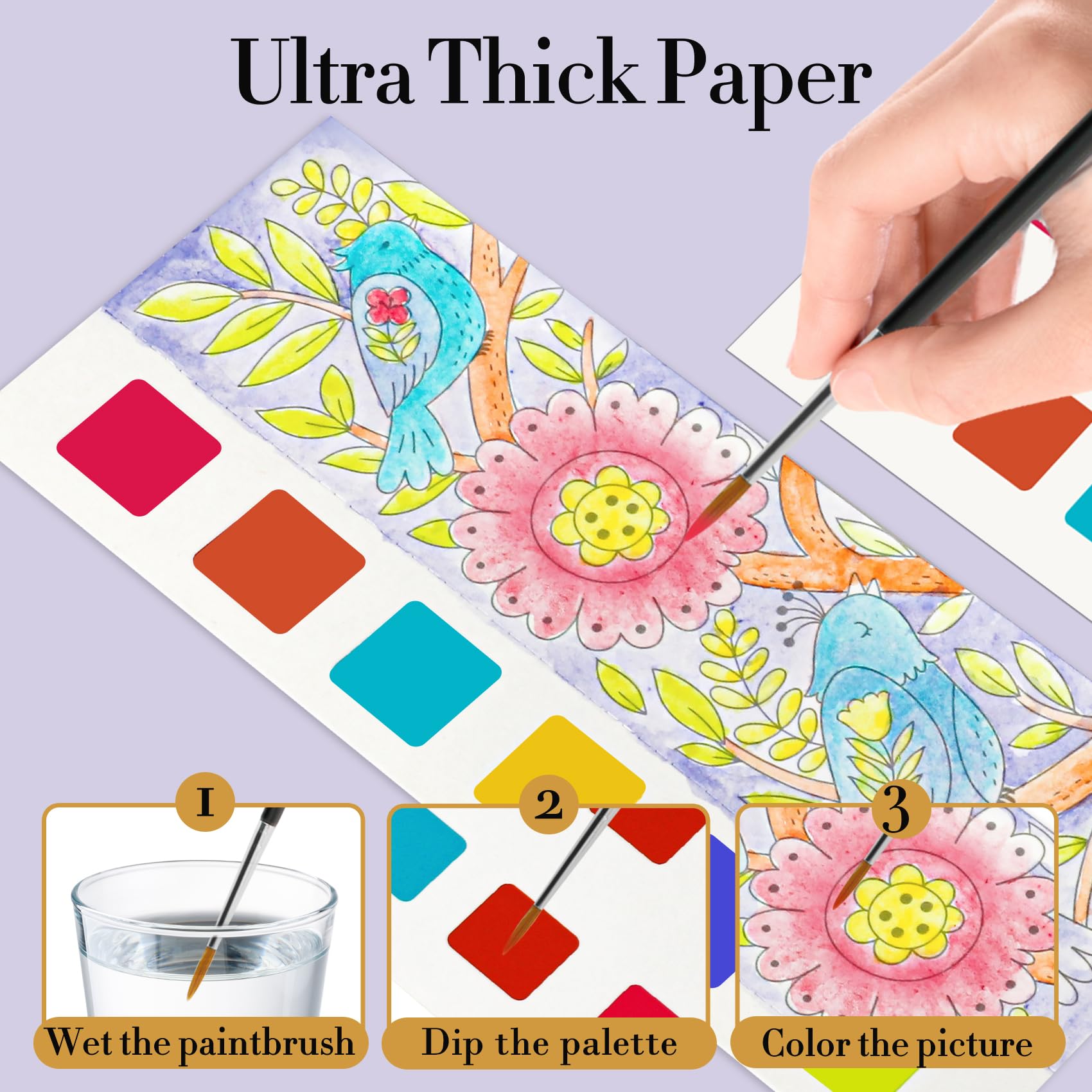 JCREN watercolor bookmark pages that detach and become keepsakes