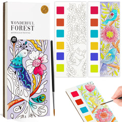JCREN watercolor paintbook cover shown as a compact kids art kit