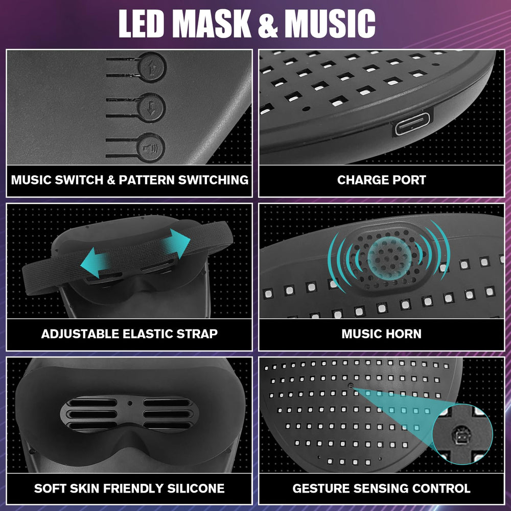 JDBMAOYE LED mask includes 10 sound effects to boost party atmosphere