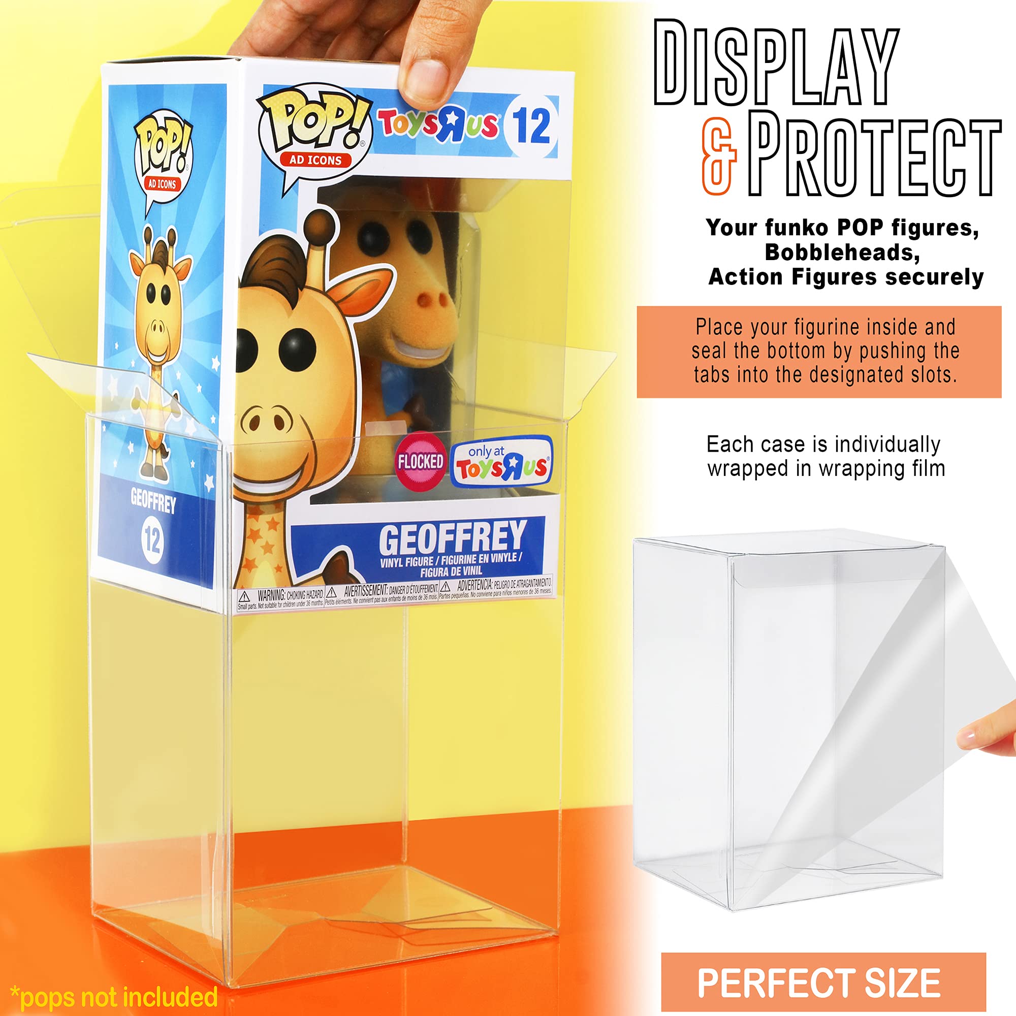 JDS Pop Protector Case crystal-clear plastic shows your vinyl collection.