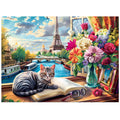 Jeacirio Cat Paris puzzle box with vibrant artwork for engaging, relaxing evenings.