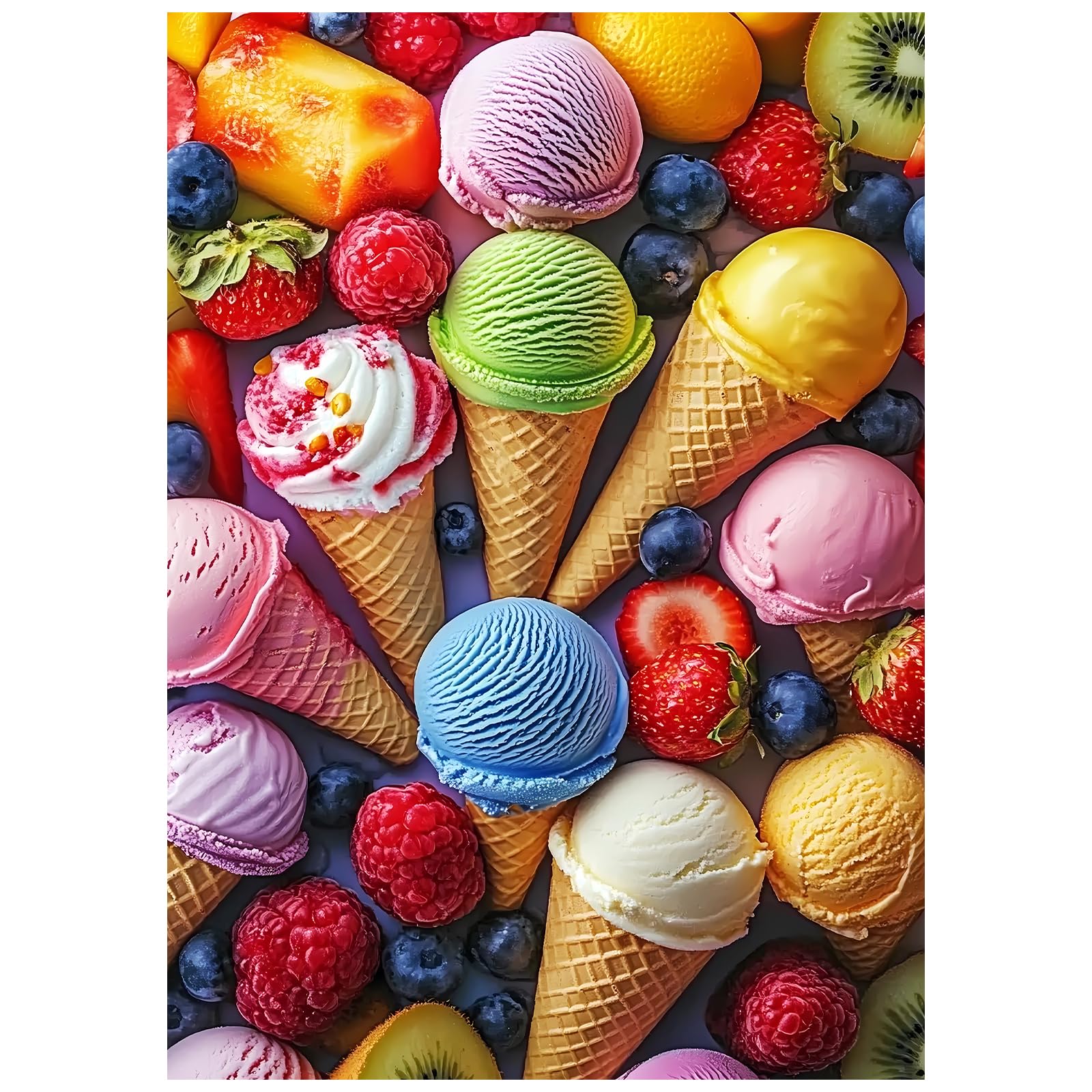 Jeacirio delicious ice cream cones 100-piece puzzle for kids ages 6-10