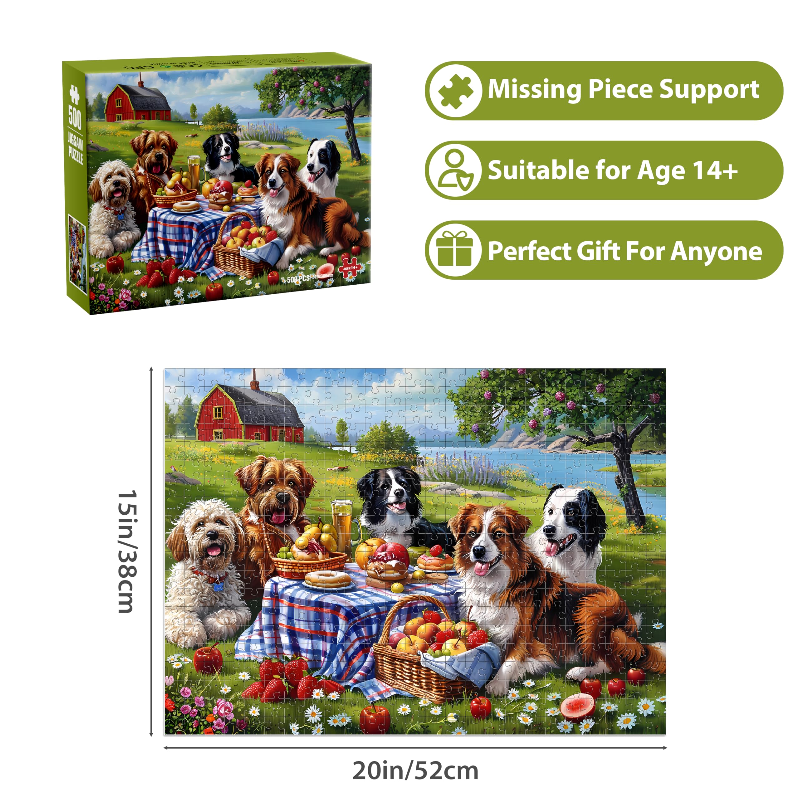 Jeacirio dogs donuts scene, bright puzzle colors boost engagement for all ages
