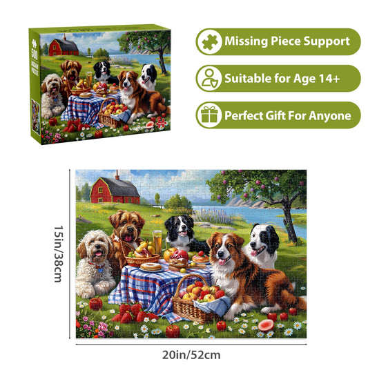 Jeacirio dogs donuts scene, bright puzzle colors boost engagement for all ages