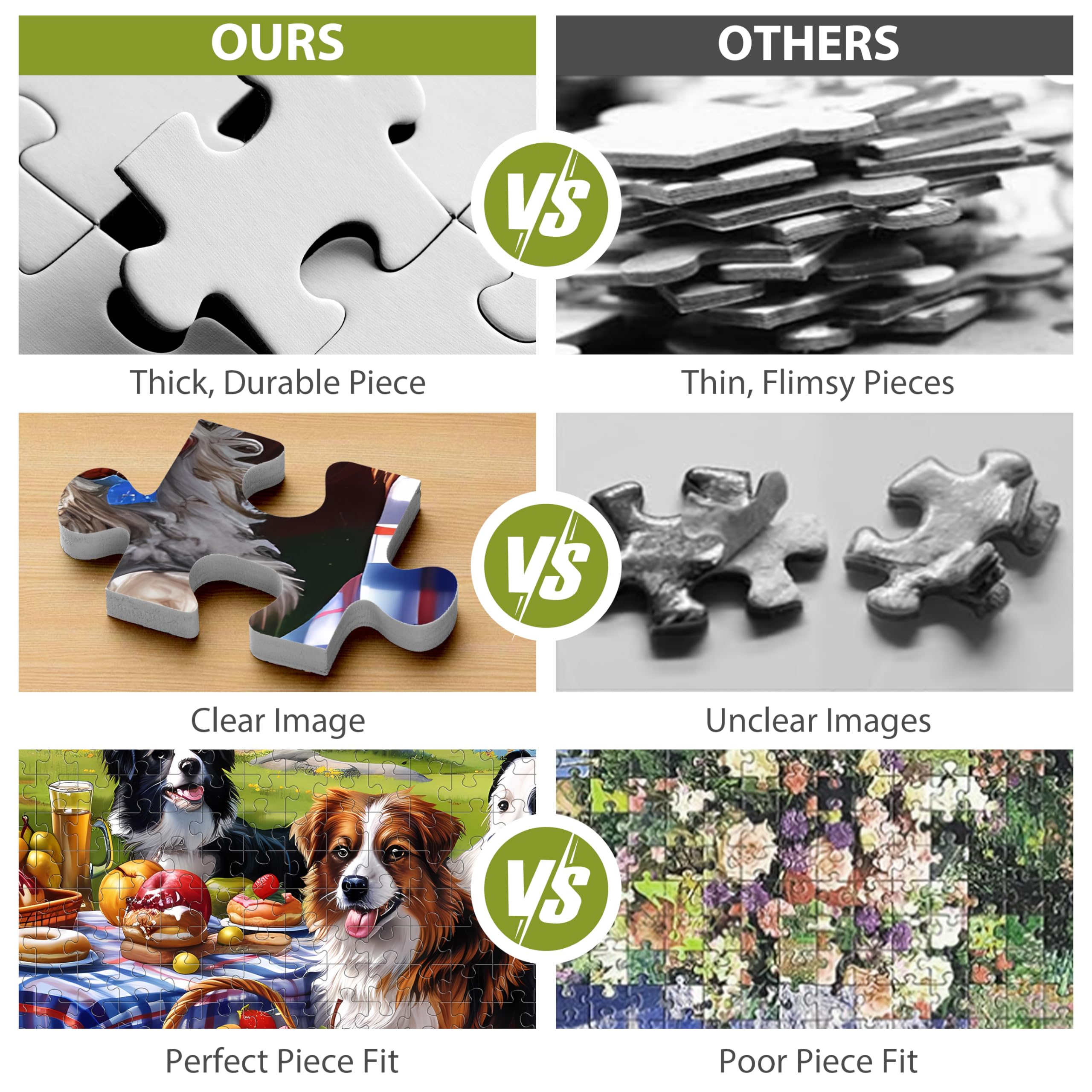 Jeacirio dogs with fruit and wine, relaxing puzzle for adults and seniors