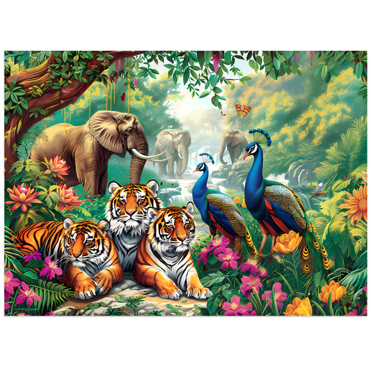 Jeacirio elephant puzzle 500 pieces, vibrant colors for focused, relaxing play.