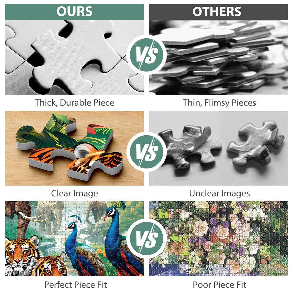 Jeacirio peacock puzzle 500 pieces, bright artwork ideal for family fun.