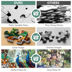 Jeacirio peacock puzzle 500 pieces, bright artwork ideal for family fun.