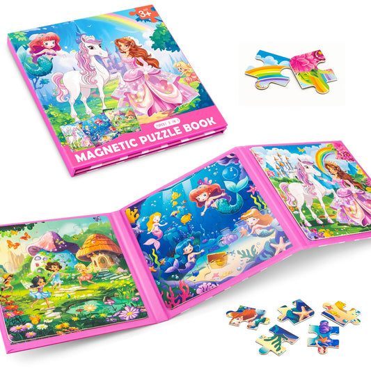 Jeacirio Princess Mermaid Puzzles 20-piece colorful ocean scene boosts early problem-solving.