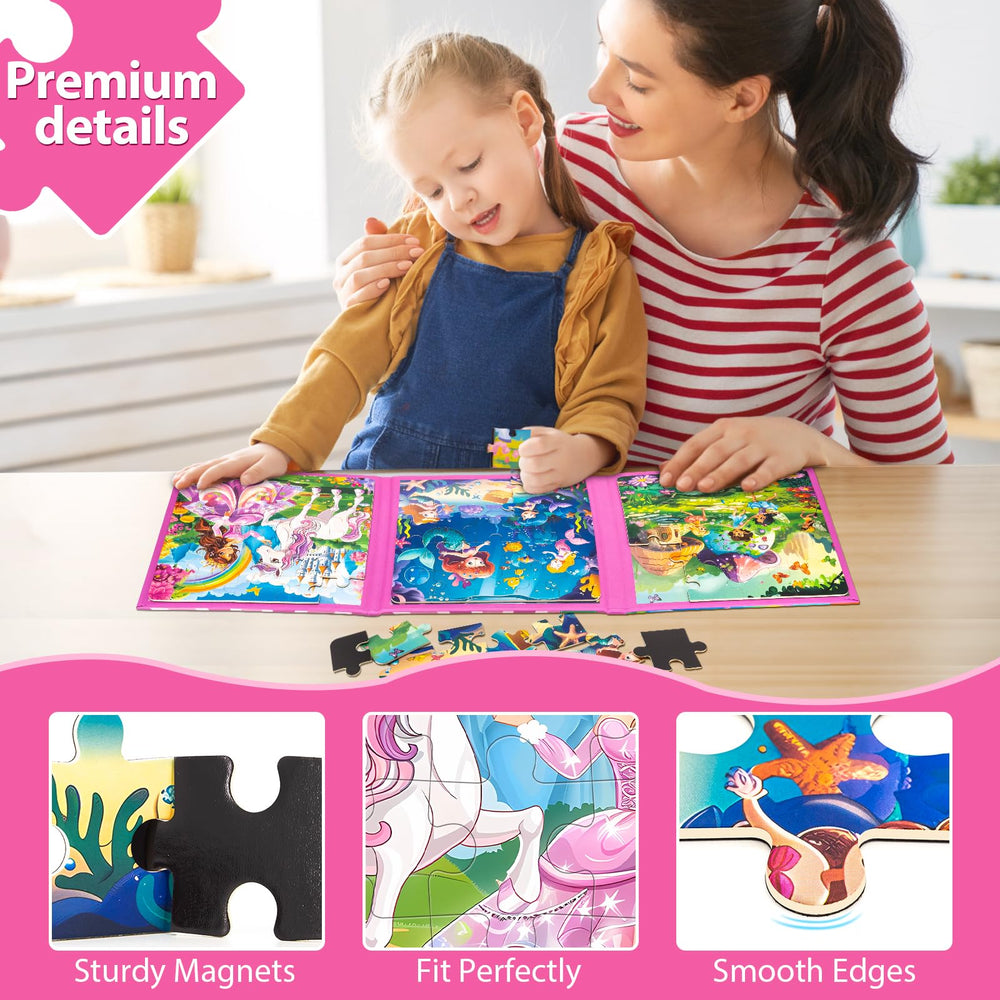 Jeacirio Princess Mermaid Puzzles large pieces suit small hands.