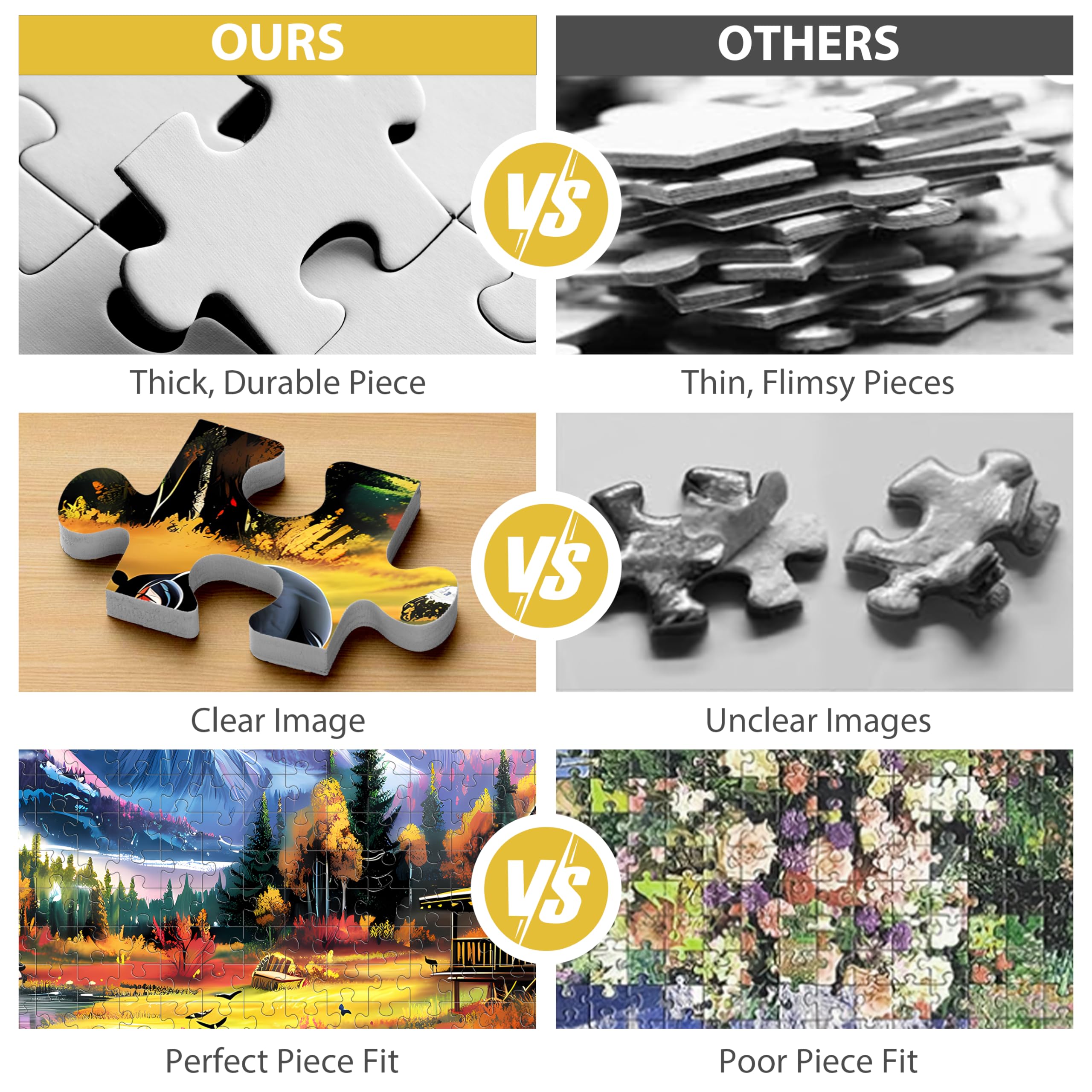 Jeacirio recycled paperboard construction supports durable, clean puzzle experience.