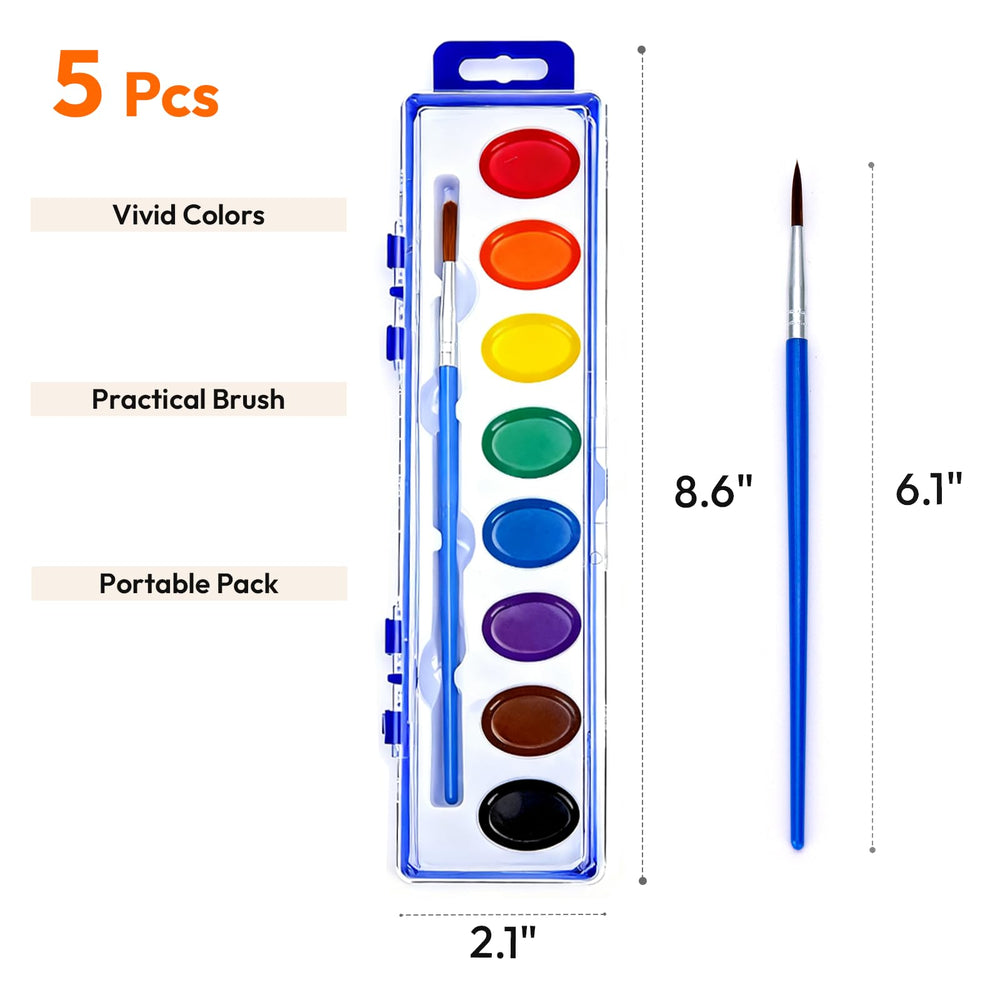 JEAWIWI washable pigments in eight colors with brush for mess-free creativity