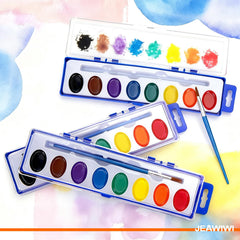 JEAWIWI portable slim watercolor case supports travel and outdoor painting.