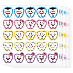 Jecery tooth stickers five designs pack for classroom rewards and party favors.