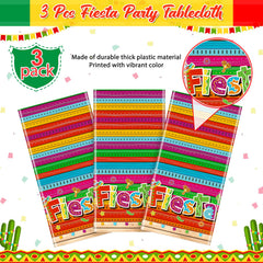 Jectivs Mexican fiesta tablecloth used as decorative backdrop