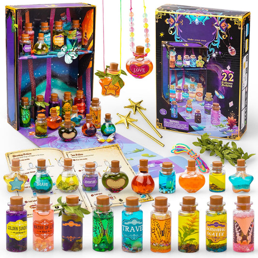 JEEKALO Fairy Magic glow potion display box with organized supplies for kids' crafts