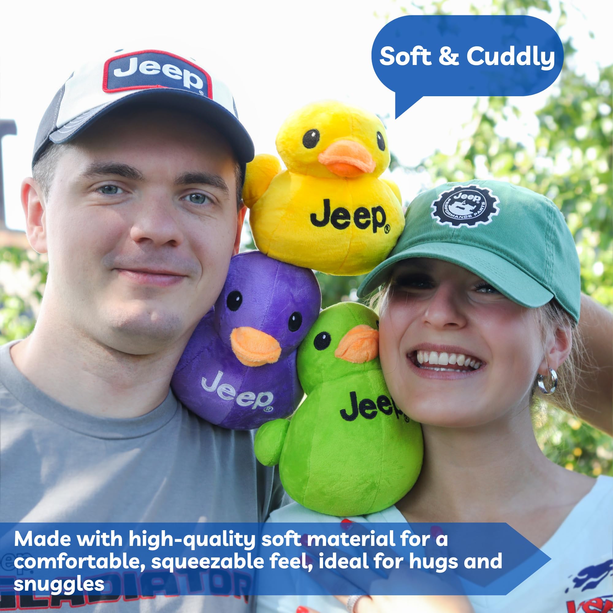 Stitch detail on the Jeep Text Logo Duck Plush highlights durable craftsmanship.