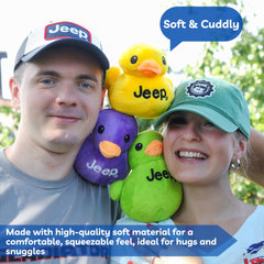 Stitch detail on the Jeep Text Logo Duck Plush highlights durable craftsmanship.
