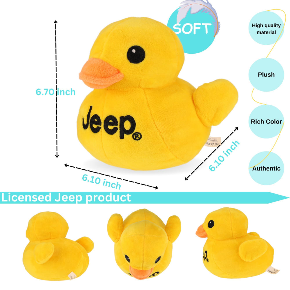 Close-up of the Jeep Text Logo Duck Plush face showing soft fabric and stitching.