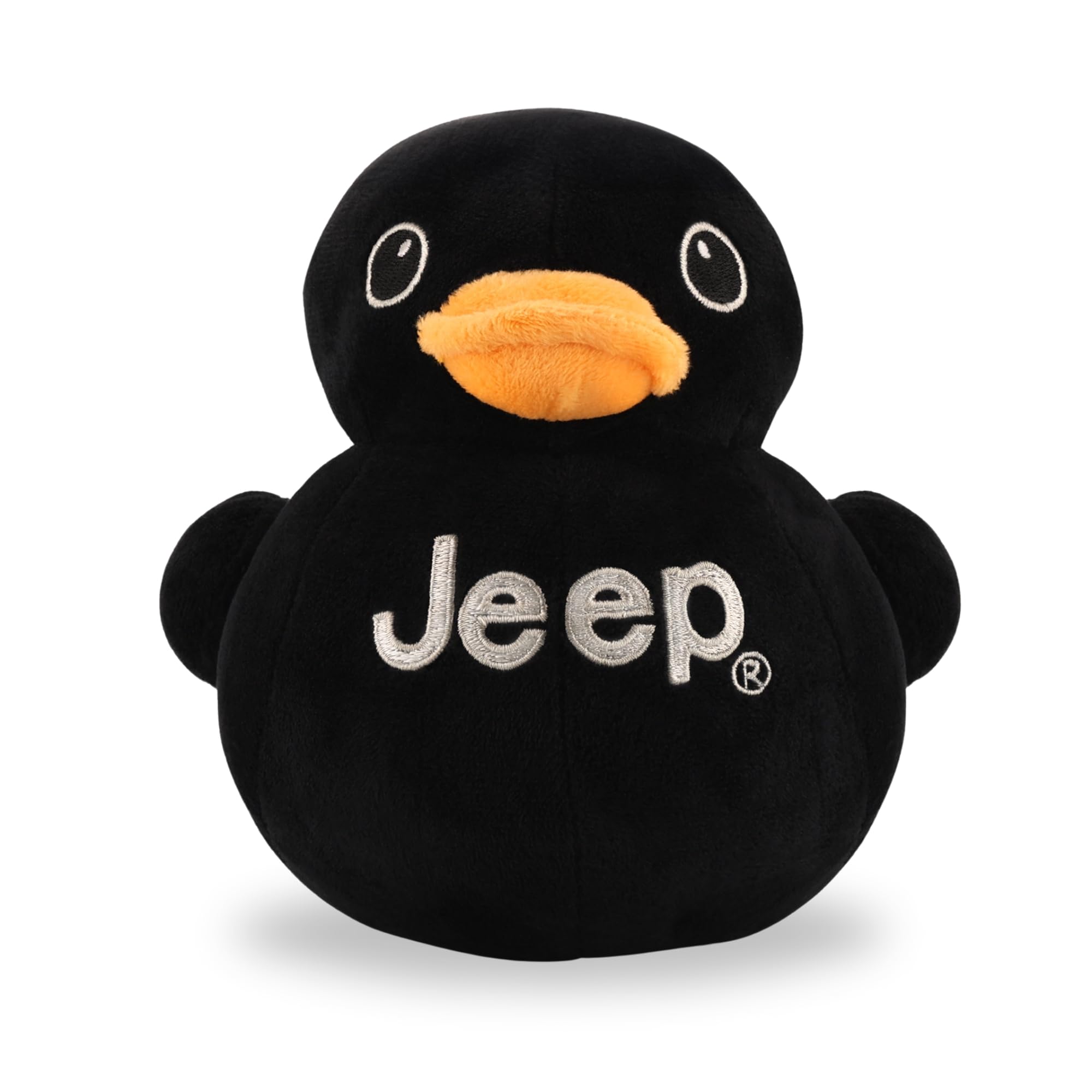 Jeep Text Logo Plush Duck Black – front view; collectible for Jeep fans and collectors