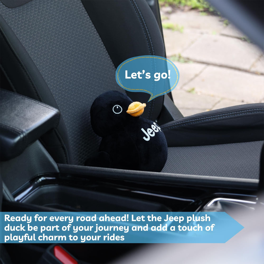 Jeep Text Logo Plush Duck Black – stitching closeup; durable construction