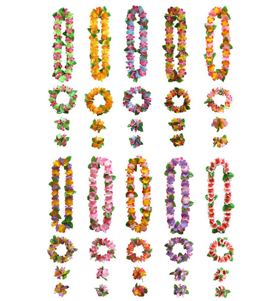 JEKANEL Hawaiian leis headbands with vibrant petals for festive wear