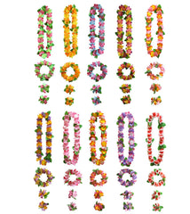 JEKANEL Hawaiian leis headbands with vibrant petals for festive wear