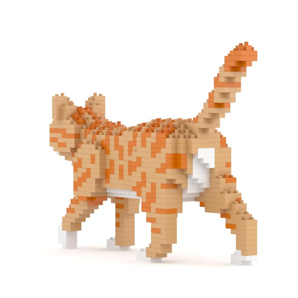JEKCA Orange Tabby Cat Mini 01S assembly step detail with clear instructions