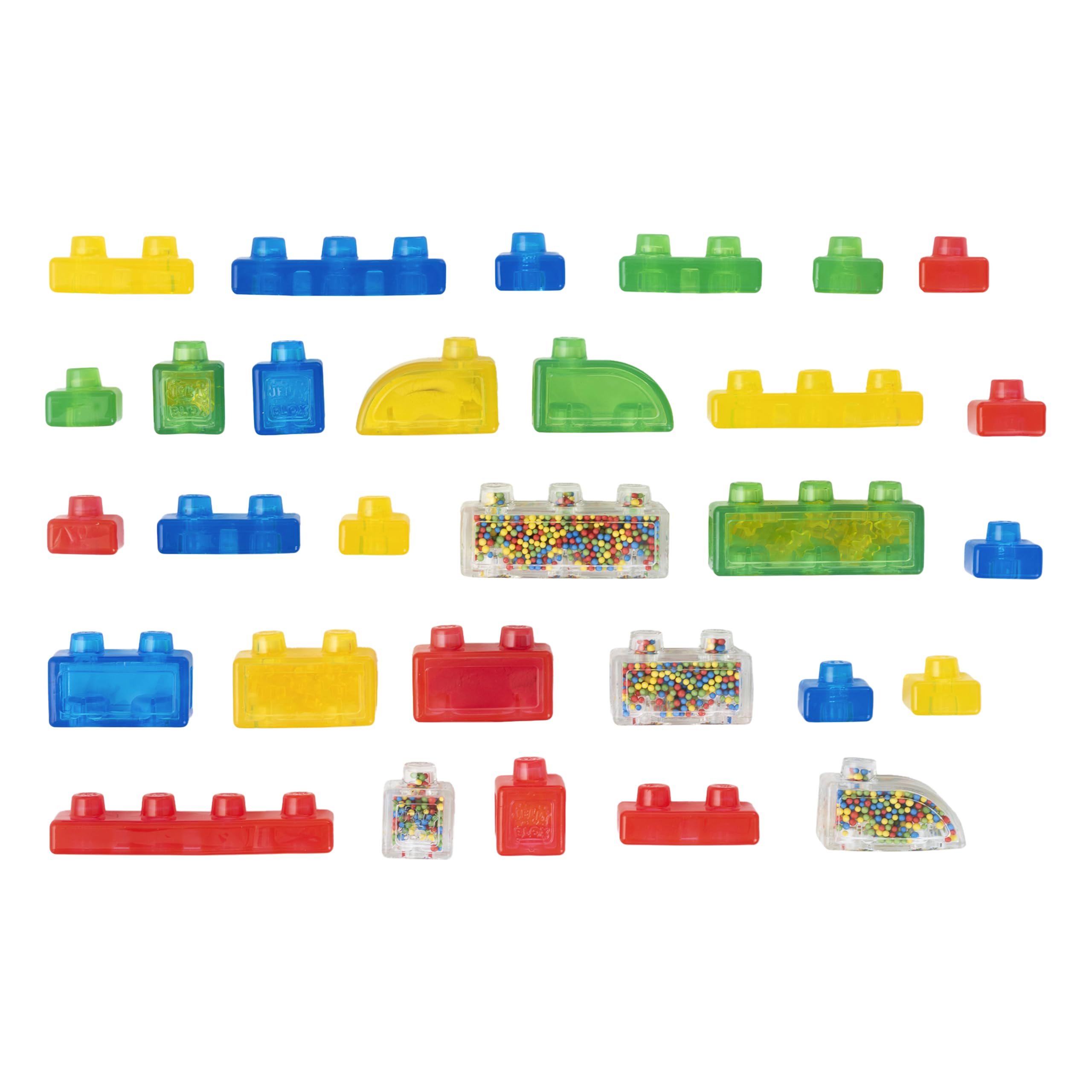 Jelly Blox soft squishy blocks invite sensory exploration and fine motor practice.