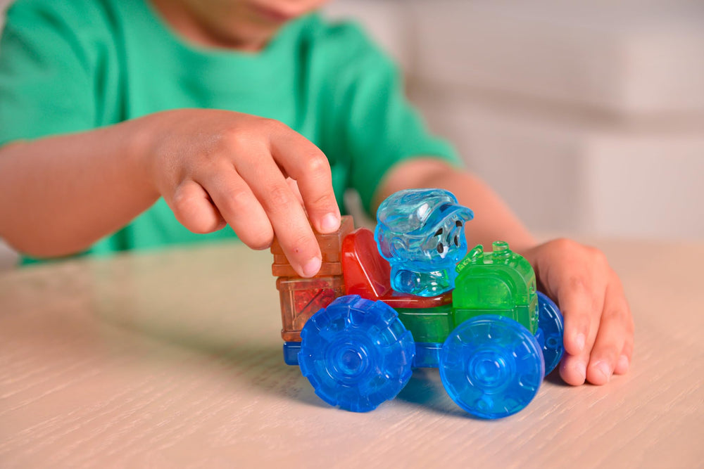 Jelly Blox soft blocks image highlights squeezable tactile fun.
