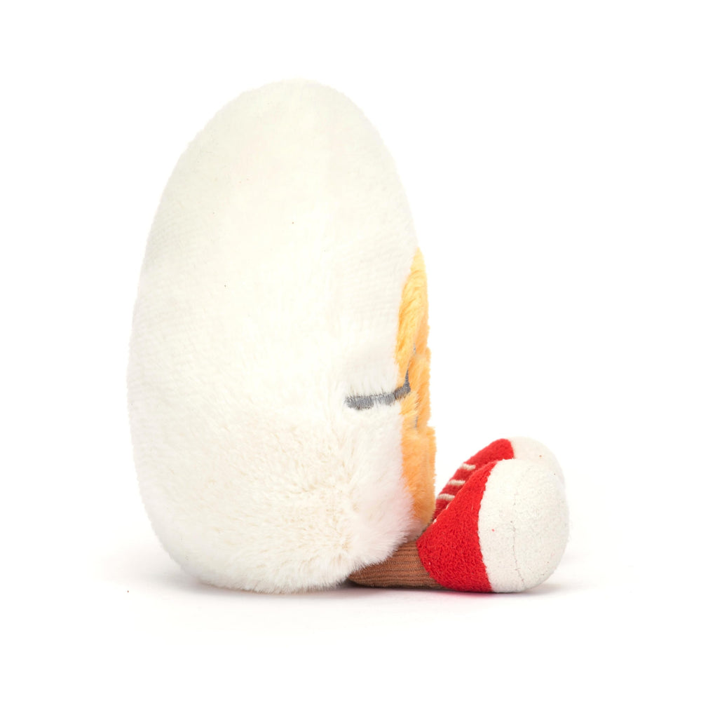 Jellycat Amuseables Boiled Egg Geek small five and a half inch plush size.