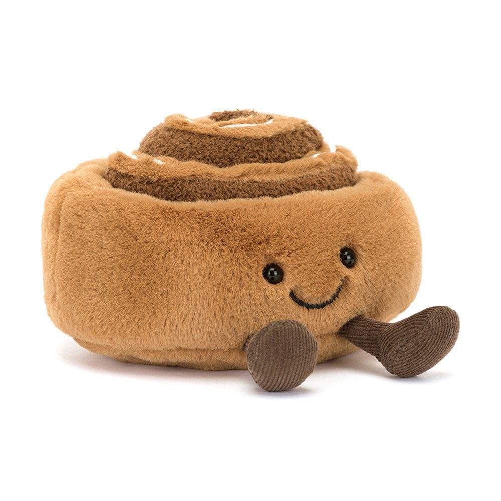 Jellycat Amuseables Cinnamon Bun with swirl design for cozy cuddles