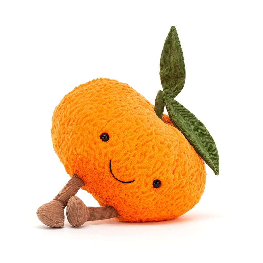 Jellycat Amuseables Clementine perched on a shelf, playful decor and comfort.