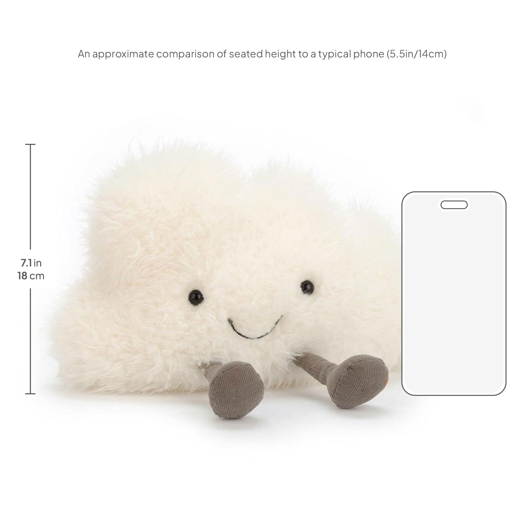 Jellycat Amuseables Cloud premium fabric ensures soft, durable play.