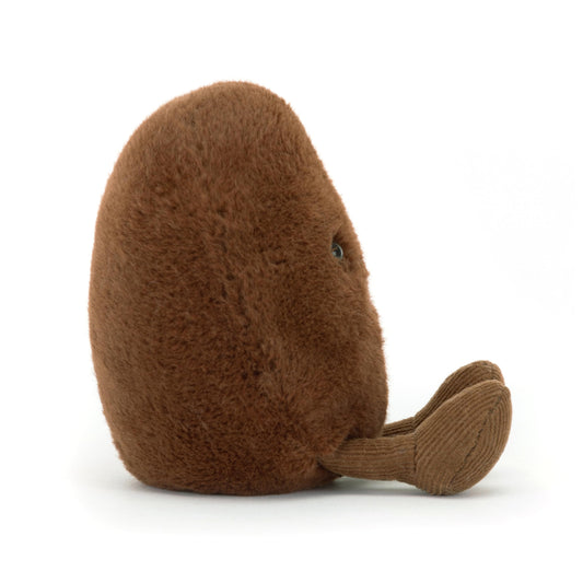Jellycat Amuseables Coffee Bean with cord feet, adding playful charm for shelf display.