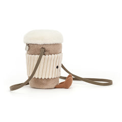 Jellycat Amuseables Coffee-To-Go cord boots detail adds whimsy.
