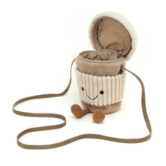 Jellycat Amuseables Coffee-To-Go lightweight bag for travel and errands.