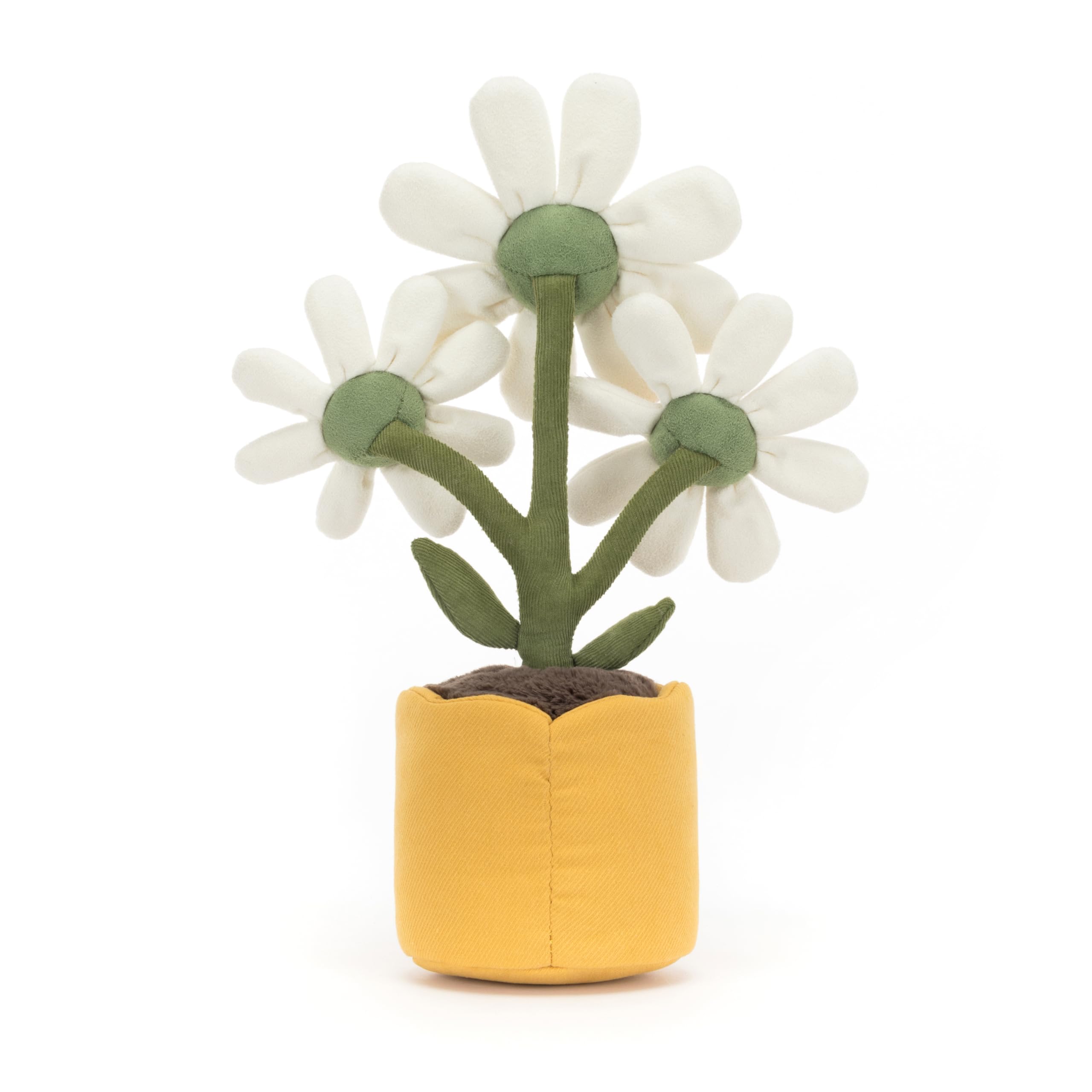 Jellycat Amuseables Daisy green stem connects to a whimsical plush.