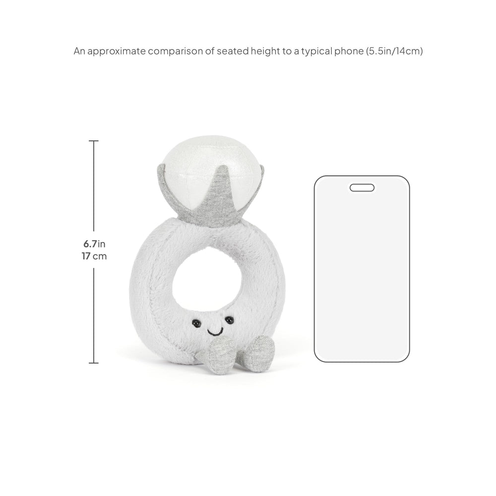 Jellycat Amuseables Diamond Ring packaged present for festive gifting.